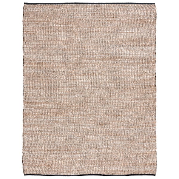 SAFAVIEH Natural Fiber Beige/Black 8 ft. x 10 ft. Woven Border Area Rug