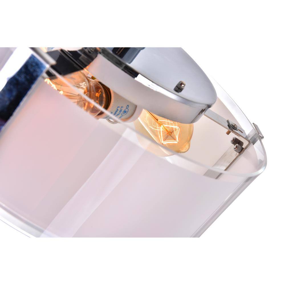 Lucie Chrome 17'' Drum Shade Chandelier with Frosted Glass