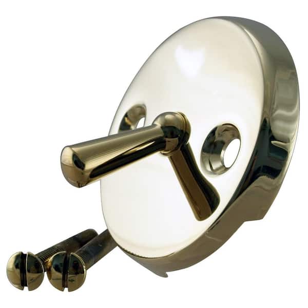 Westbrass 3-1/8 in. Two-Hole Trip Lever Overflow Face Plate and Screws in PBD Brass