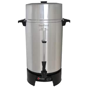 100-Cup Silver Aluminum with Quick Brewing NSF Certified Commercial Coffee Urn Features Automatic Temperature Control