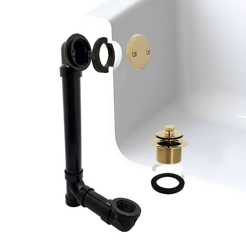 1-1/2 in. Twist and Close Schedule 40 ABS Bath Waste with 2-Hole Elbow in Polished Brass price history on PriceWatchPro