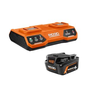 18V Dual Port Simultaneous Charger and 18V 4.0 Ah MAX Output Lithium-Ion Battery Kit