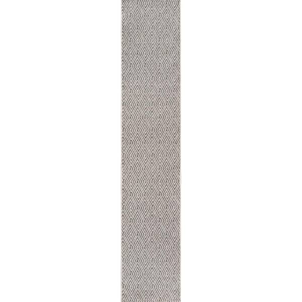 Erin Gates by Momeni Downeast Wells Charcoal 2 ft. x 6 ft. Indoor Outdoor Runner Rug