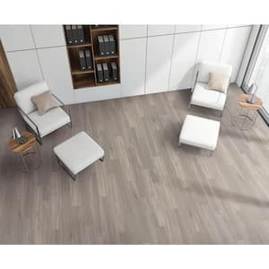 Campania Grey 7 in. x 40 in. Matte Ceramic Wood Look Floor and Wall Tile (11.63 sq. ft./Case)