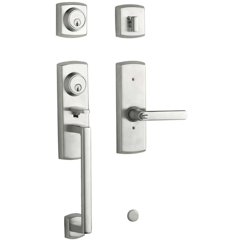 Baldwin      Soho 2-Point Lock Single Cylinder Satin Chrome Left-Handed Door Handleset with Soho Door Lever