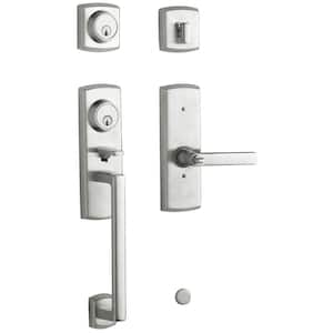 Soho 2-Point Lock Single Cylinder Satin Chrome Left-Handed Door Handleset with Soho Door Handle