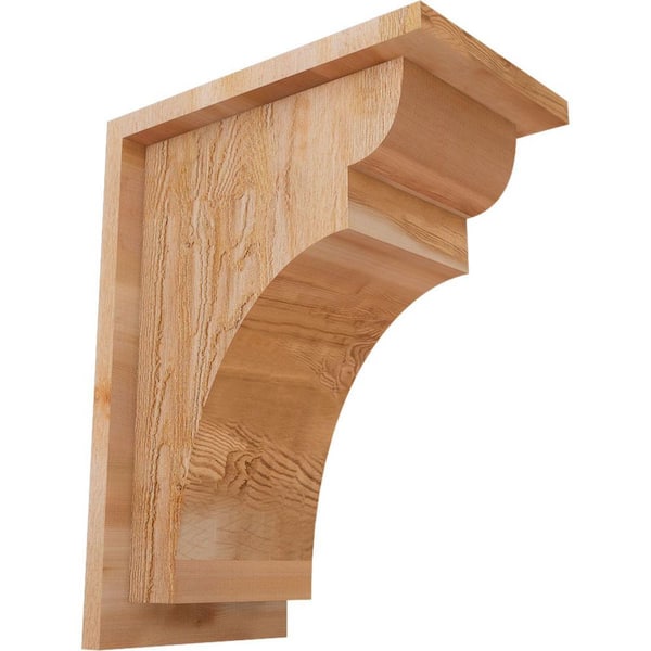 Ekena Millwork 8 in. x 12 in. x 16 in. Western Red Cedar Yorktown Rough Sawn Corbel with Backplate