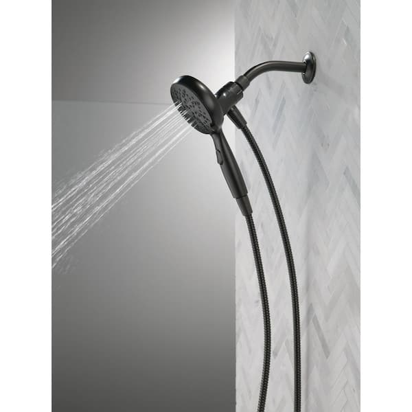 SureDock Magnetic 6-Spray Patterns 1.75 GPM 4.94 in. Wall Mount Handheld Shower Head in Matte Black
