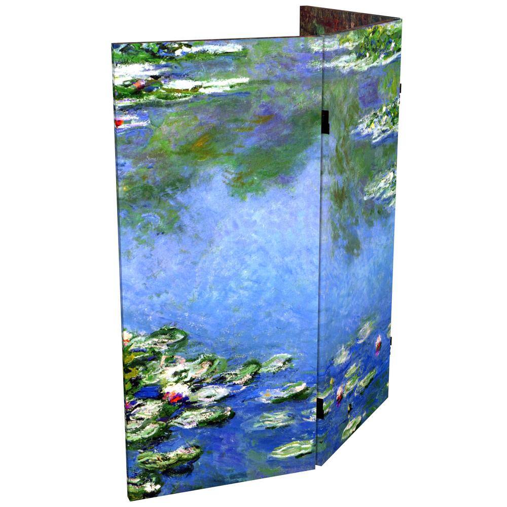 Monet Garden Multicolor Canvas Folding Screen