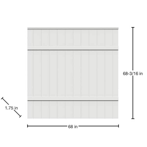 Veranda 3.5 ft. x 6 ft. White Vinyl Windham Privacy Fence Gate