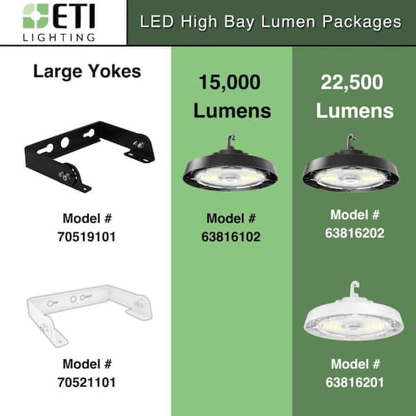 Large Black Yoke Mount for LED Round High Bay Light Models 63816102,63816202 and 63816201