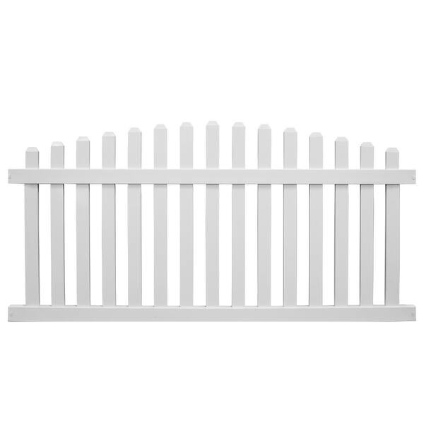 Weatherables Sanibel 4 ft. H x 8 ft. W White Vinyl Picket Fence Panel Kit