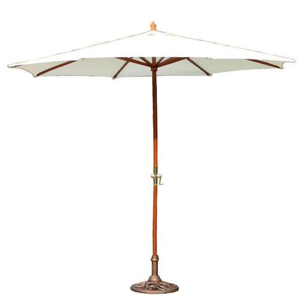 Oakland Living 9 ft. Patio Umbrella in White with Stand