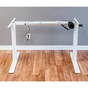 60 in. Rectangular White Standing Desk with Adjustable Height Feature