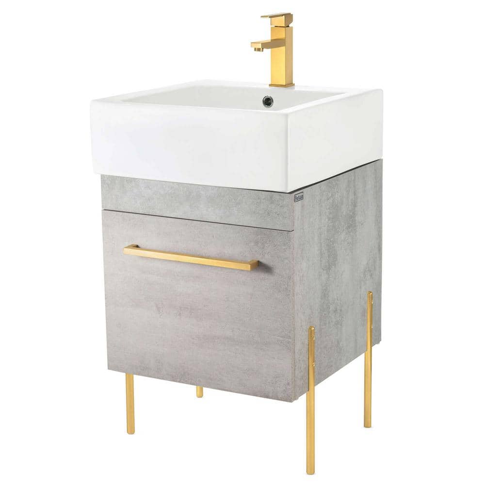 Concordia 20.12 in. W x 19.62 in. D x 33.50 in. H Bathroom Vanity in Gray Marble with White Ceramic Top price history on PriceWatchPro