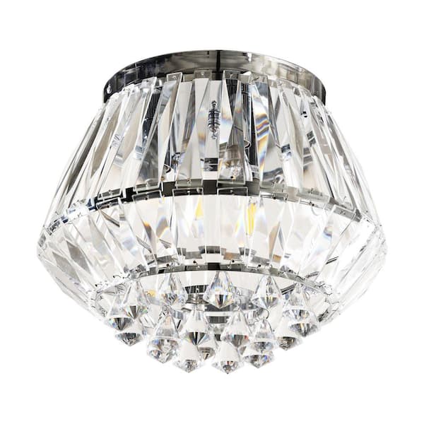 matrix decor 13.75 in. 3-Light Crystal Chrome Flush Mount