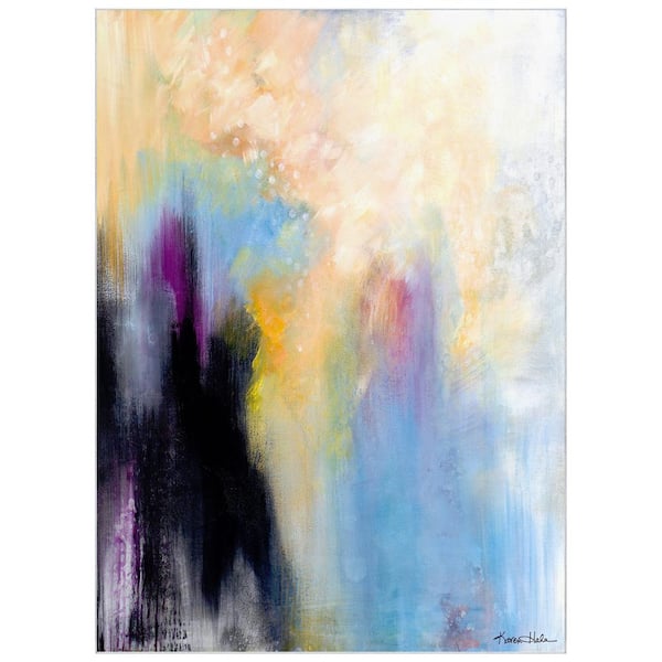 Multi-Colored 8 ft. x 10 ft. Big Splash Washable Abstract Art , Power loomed Area Rug