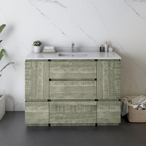 Formosa 47 in. W x 20 in. D x 34.1 in. H Modern Bath Vanity Cabinet Only without Top in Sage Gray