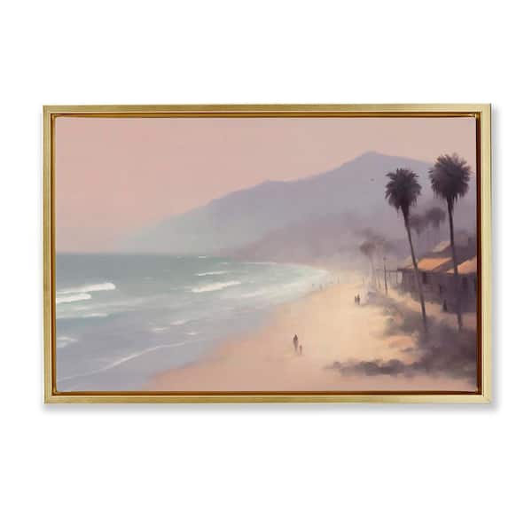 Stupell Industries Beachside Cabins View by Noah Bay Gold Floater Frame Nature Graphic Art Print 17 in. x 25 in.