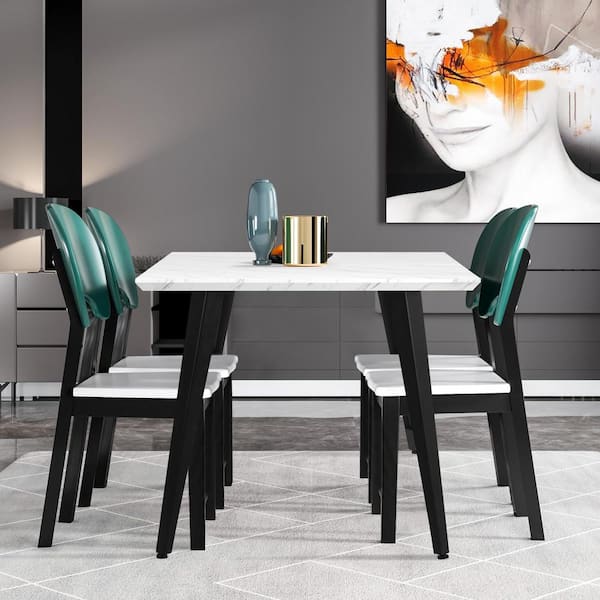 Black table top with white legs hotsell