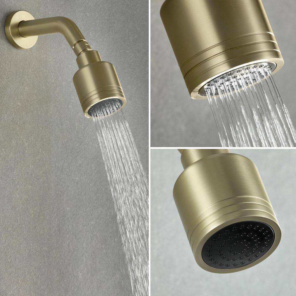 Brushed Gold Wall Mounted Rain Shower Faucet Set