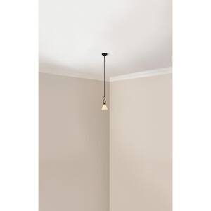 100-Watt 1-Light Satin Bronze Mini-Pendant with Frosted Glass Shade