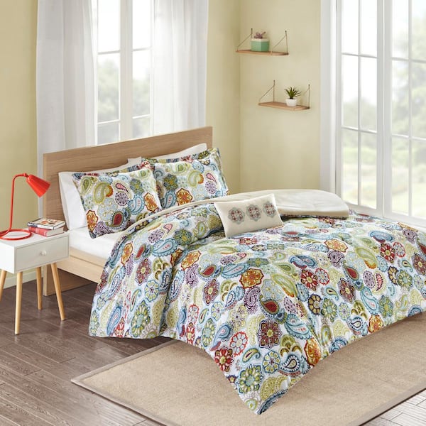 Intelligent Design Asha 4-Piece Multicolored Full/Queen Duvet Cover Set