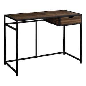 42 in. L Brown Reclaimed Wood-Look Black Computer Desk 1-Storage Drawer Metal Frame