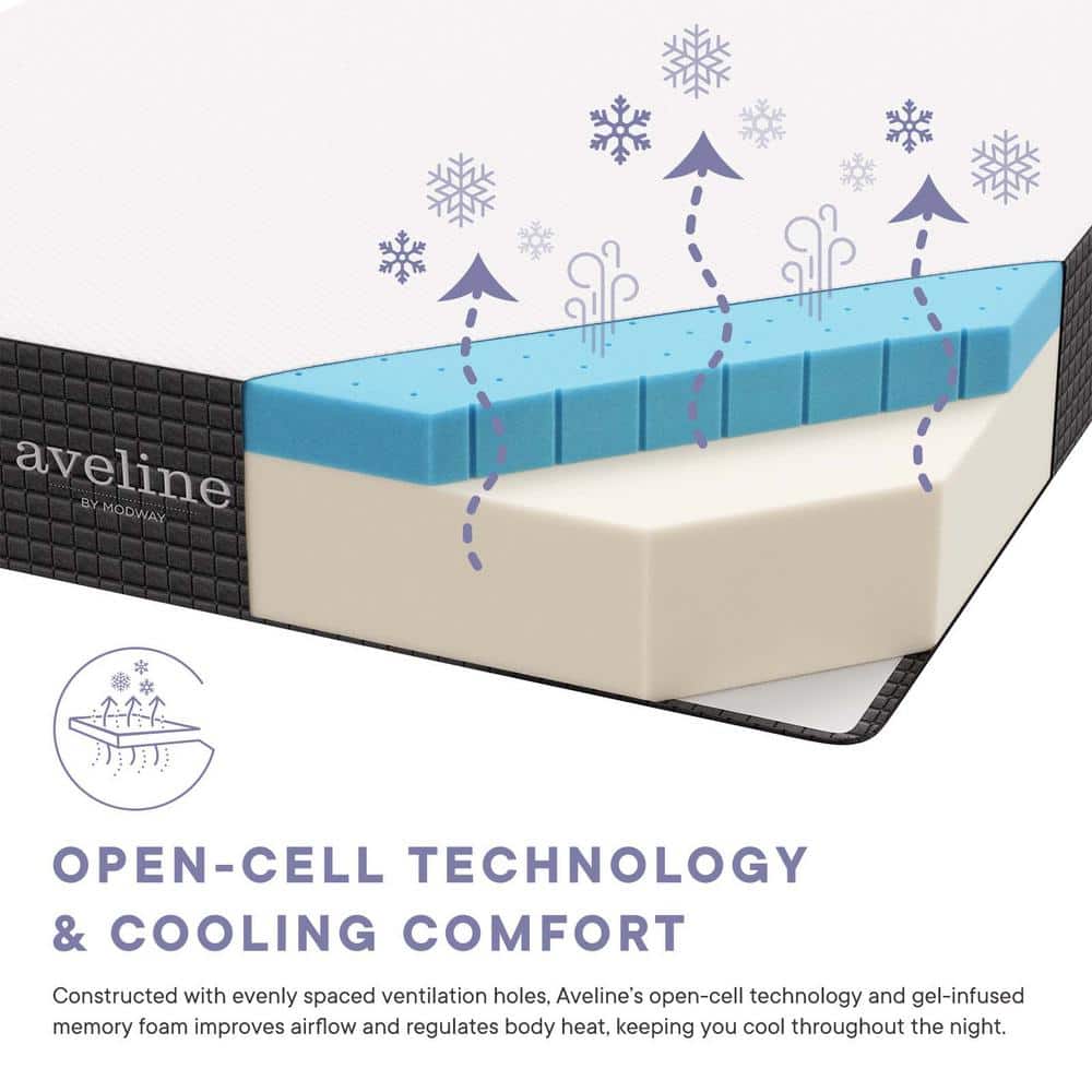 Aveline 10" Full Gel Memory Foam Mattress with Removable Cover