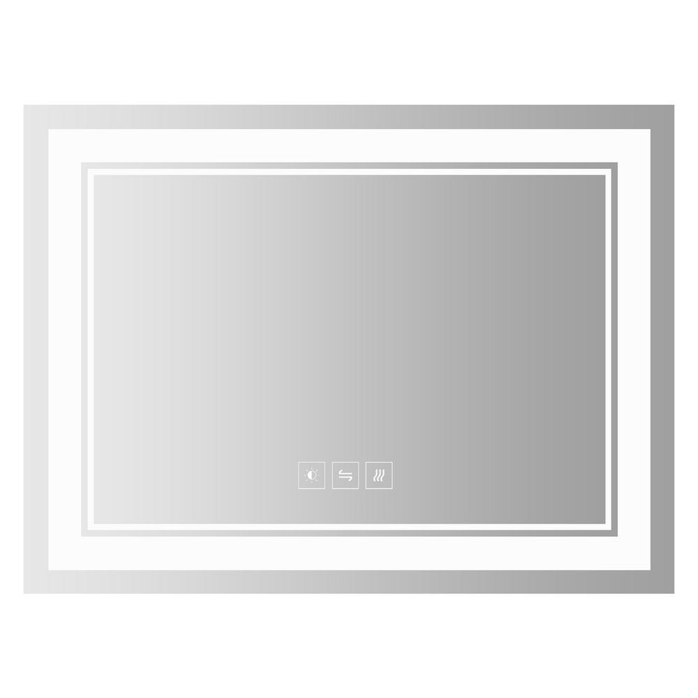 48 in. W x 36 in. H Large Rectangular Frameless Anti-Fog LED Light Dimmable Wall Bathroom Vanity Mirror in Silver price history on PriceWatchPro