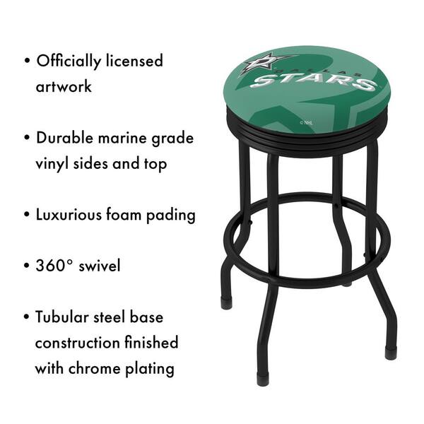 NHL Chrome Bar Stool with Swivel - Dallas Stars