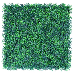 24 Piece 20 in. H x 20 in. W Green PE Artificial Boxwood Hedge Grass Wall Backdrop Panels UV Protected