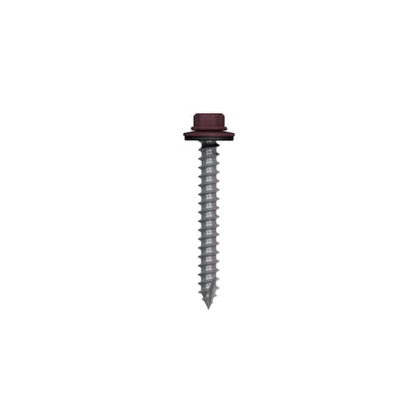 Fabral #14 1-1/2 in. External Hex Steel Screw in Classic Burgundy (250-Piece per Bag)