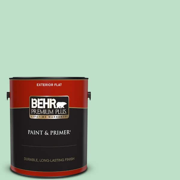 BEHR PREMIUM PLUS 1 gal. #470C-3 Spirited Green Flat Exterior Paint & Primer