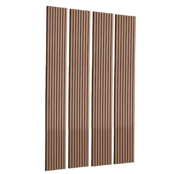 Wellco 7.9 in. x 94.4 in. Foldable Wood Slat Acoustic Decorative Sound Absorbing Panels for Homes, Studios, Offices, 4 Pack