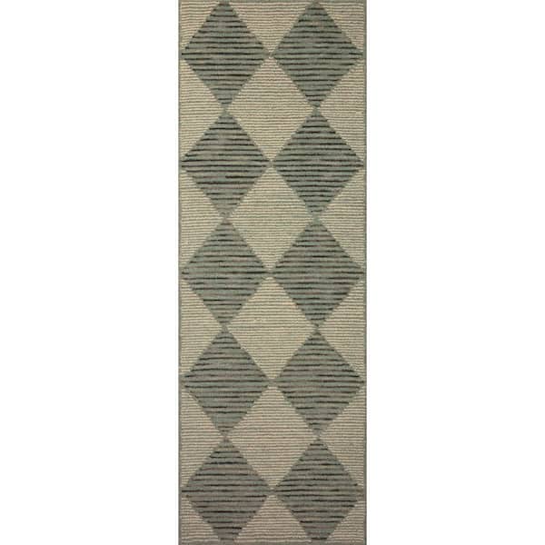 Chris Love Julia Francis Spa / Granite 2 ft. 6 in. x 9 ft. 9 in.  Contemporary Runner Rug