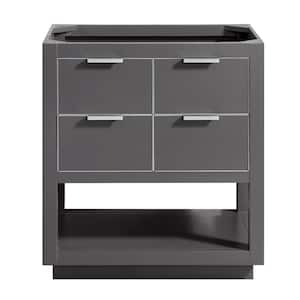 Allie 30 in. W x 21.5 in. D x 34 in. H Bath Vanity Cabinet Only in Twilight Gray with Silver Trim