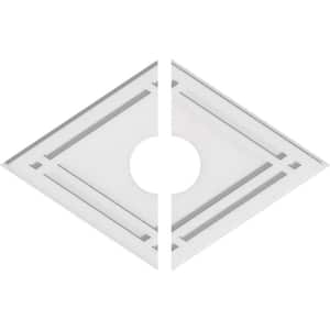 22 in. x 14.62 in. x 1 in. Diamond Architectural Grade PVC Contemporary Ceiling Medallion (2-Piece)
