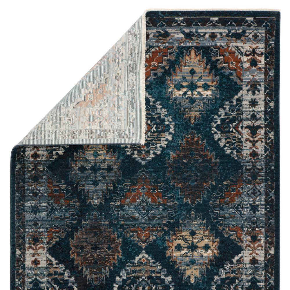 Lia Vintage Medallion 7'10"x11'1" Area Rug in Blue and Rust