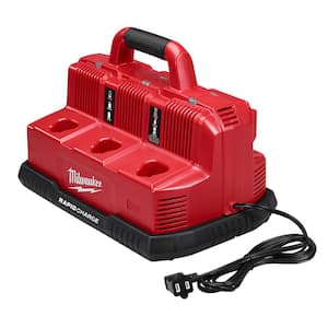 M12 and M18 12-Volt/18-Volt Lithium-Ion Multi-Voltage 6-Port Sequential Rapid Battery Charger (3 M12 and 3 M18 Ports)