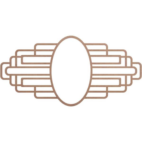 Ekena Millwork 30 in. x 15 in. x 8 1/4"IW x 14 1/4"IH x 3/8 in. Elizabeth Wood Fretwork Pierced Ceiling Medallion, Wood (Paint Grade)