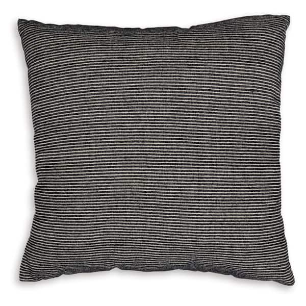Edelmont Black/Beige Striped Polyester 20 in. L x 20 in. W Pillow