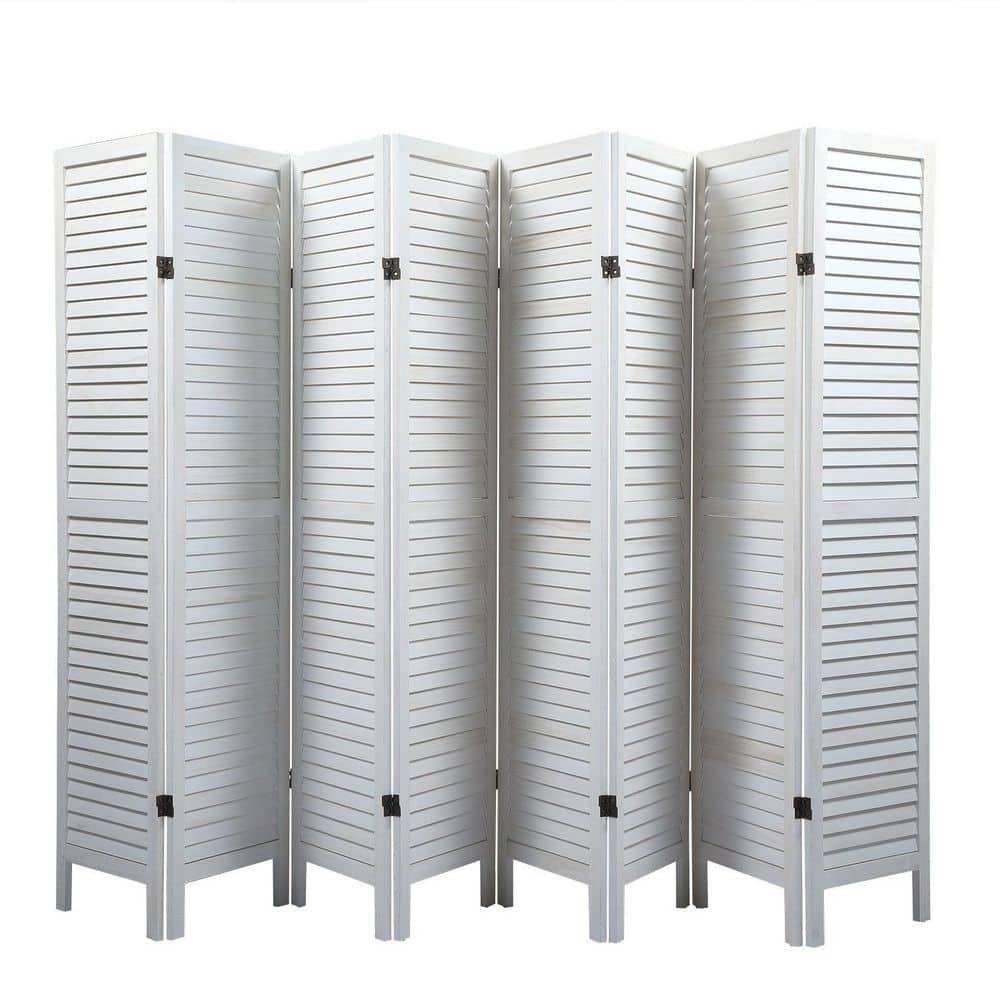 Modern Louvered Wall Divider Sun Shade Privacy Screen Panel for