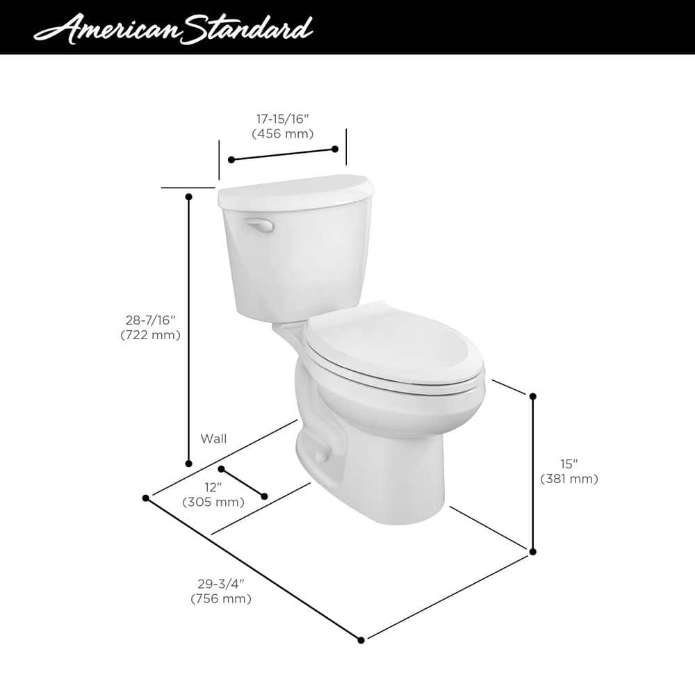 White Elongated High Efficiency Two-Piece Toilet