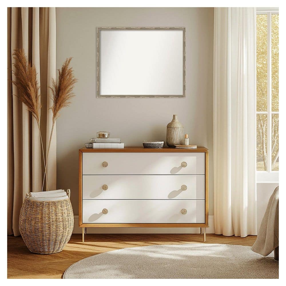 Mila Dark Silver 29.5 in. x 23.5 in. Non-Beveled Traditional Rectangle Wood Framed Wall Mirror price history on PriceWatchPro