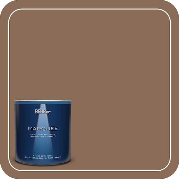BEHR MARQUEE 1 qt. #BNC-34 Spiced Latte Satin Enamel Interior Paint & Primer