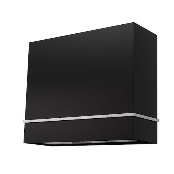 Akicon 36 in. Stainless Steel Ducted Wall Mount Range Hood with Powerful 600 CFM Vent Motor, 3-Speed, in Black with Nickel