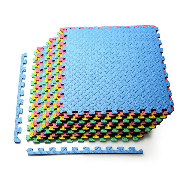HONEY JOY 12PCS Multicolor 25 in. X 25 in. Kid's Puzzle Square Exercise  Play Mat w/EVA Foam Interlocking Tiles 52 sq.ft. 1-Pack TOPH-0006 - The  Home Depot