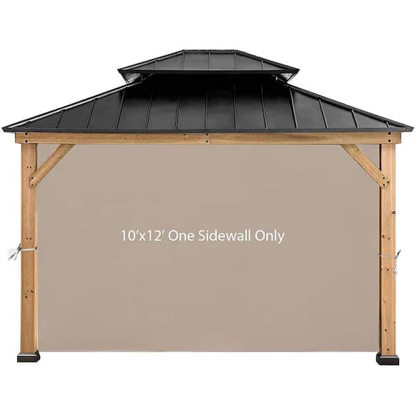 Terracemaster 10 ft. x 12 ft. Polyester Fabric Gazebo Sidewall Replacement Curtain