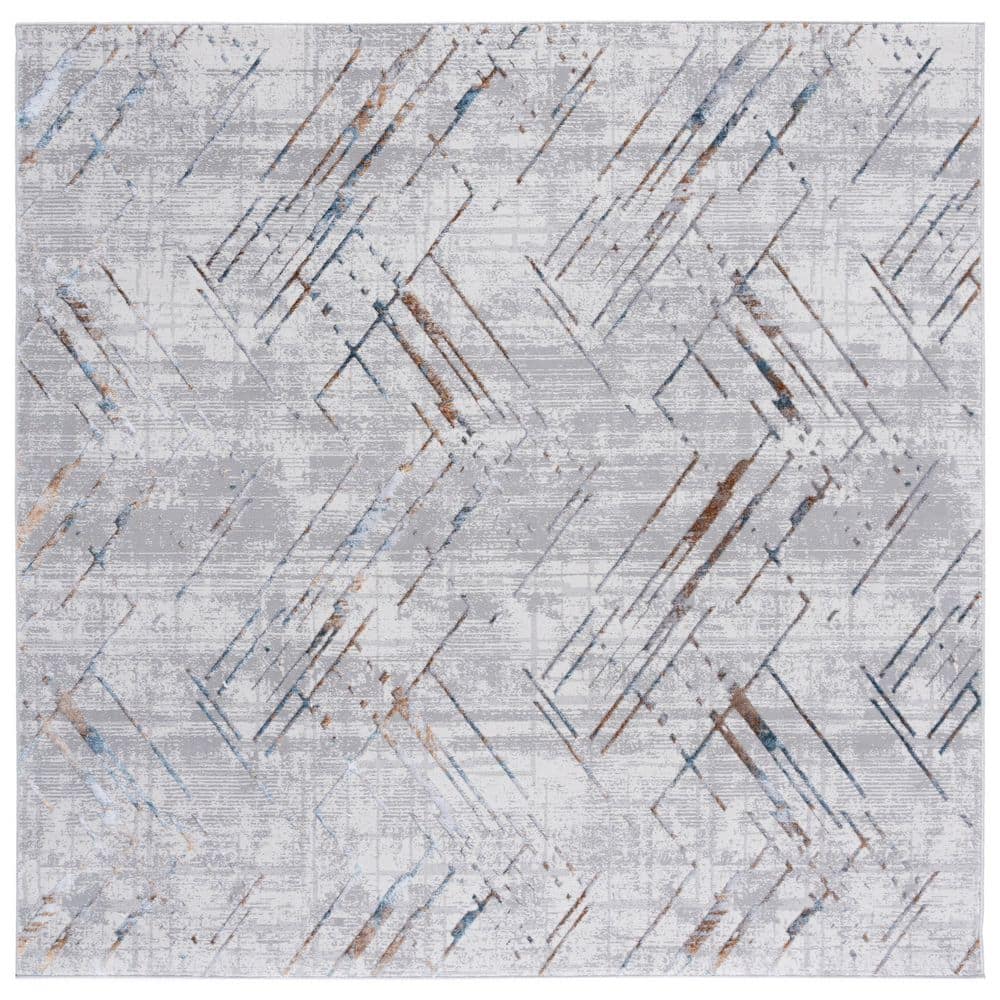 Sonoma 7 ft. x 7 ft. Ivory/Gray Abstract Chevron Square Area Rug price history on PriceWatchPro